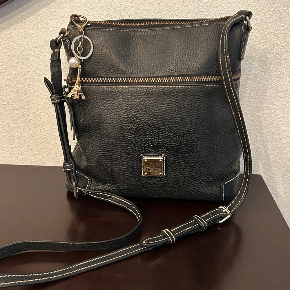 Dooney & Bourke Pebble Leather Crossbody Black on Black